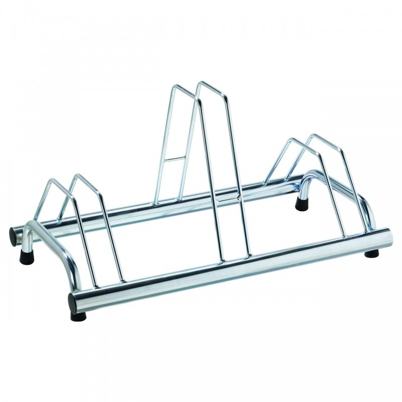 Andrys - Rastrelliera Porta Biciclette a Terra Senza Ancoraggio, Posti Alti e Bassi, in Acciaio Zincato Freddo, Argento, 77 x 42 x 40 cm, 3 Posti