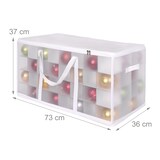 thumbnail of Relaxdays Weihnachtskugel Aufbewahrungsbox, 128 Kugeln, HBT: 37x73x36 cm, Kunststoff, Pappe, Kugelbox, transparent/weiß