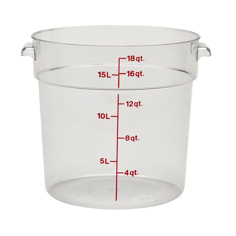 CAMBRO - RFSCW18-135 - Contenitore rotondo 17,2 L - 37,8 x 37,8 cm - Trasparente (Coperchio non incluso).