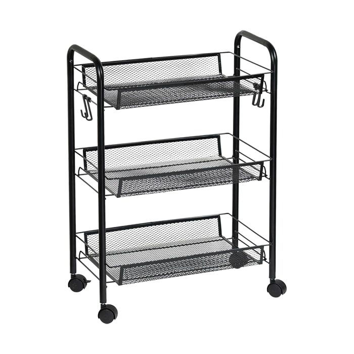 KESPER Küchenwagen, Metall, 44x26x63,5cm, schwarz, Metall