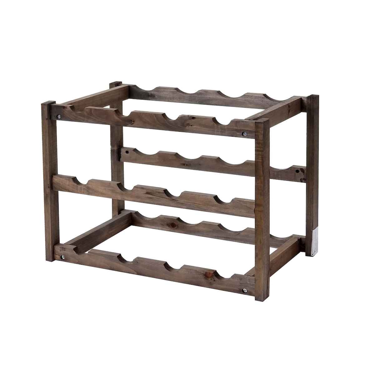 Garrafeira HWC-B58, suporte para garrafas de vinho, abeto 3 prateleiras ~ 3 peças