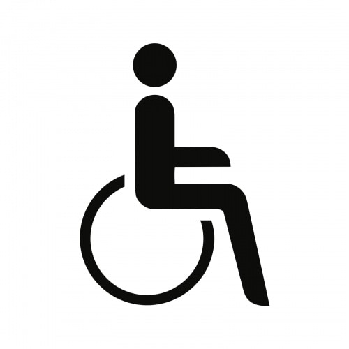 Aufkleber - Piktogramm WC Behinderte/barrierefrei, Folie, 160x160 mm