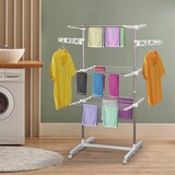 thumbnail of HOMCOM Stendibiancheria Verticale 3 Ripiani con Ruote in Acciaio Inox
