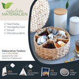 thumbnail of HMF Teebox für Teebeutel geflochten aus Wasserhyazinthe, Tee Aufbewahrungsbox mit 7 großen Fächern, 27 x 27 x 11 cm