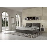 thumbnail of Cama matrimonial con almacenaje acolchada 200x210 microfibra gris Appia Large