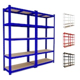 thumbnail of 2 Scaffali In Metallo E MDF Scaffale Ad Alta Portata Fino a 875 kg Con 5 Ripiani Regolabili Per Garage Officina Cantina Magazzino 180x90x40cm (Blu)