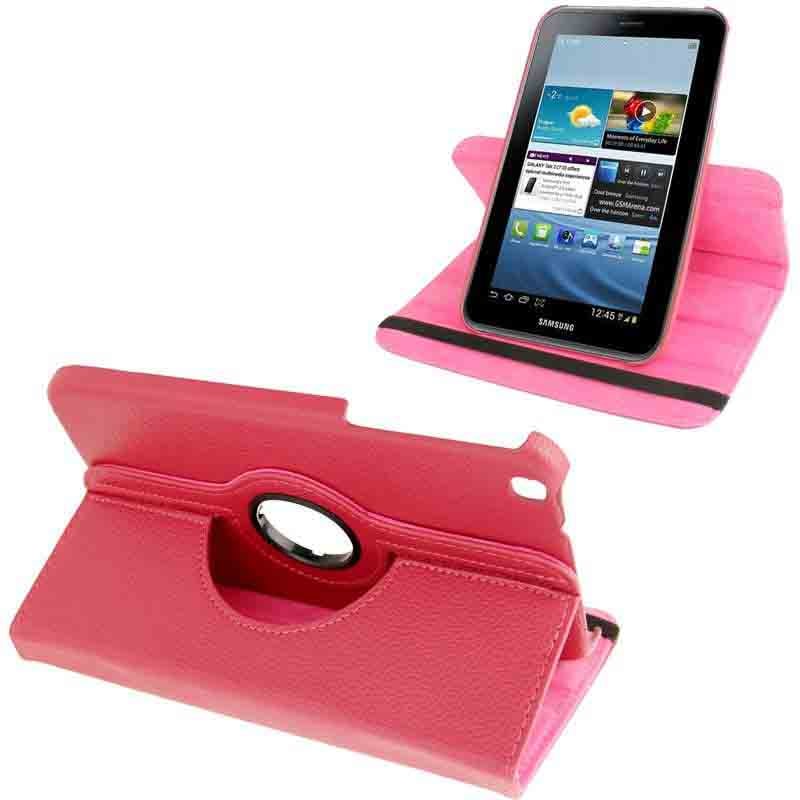 Housse Samsung Galaxy Tab 3 8' Sm T3100 Mode Portrait Paysage Rotation 360° Rose YONIS
