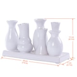 thumbnail of Jinfa Handgefertigte kleine Keramik Deko Blumenvasen 2 Set aus 7 Vasen in weiß