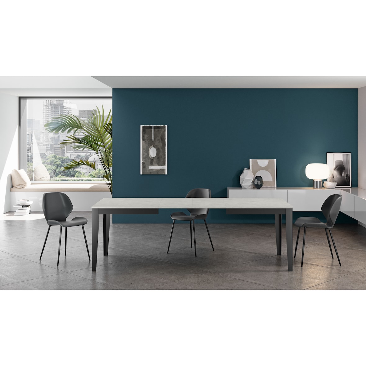 Big - Tavolo allungabile (130/290 x 80 cm) in Melaminico Bianco