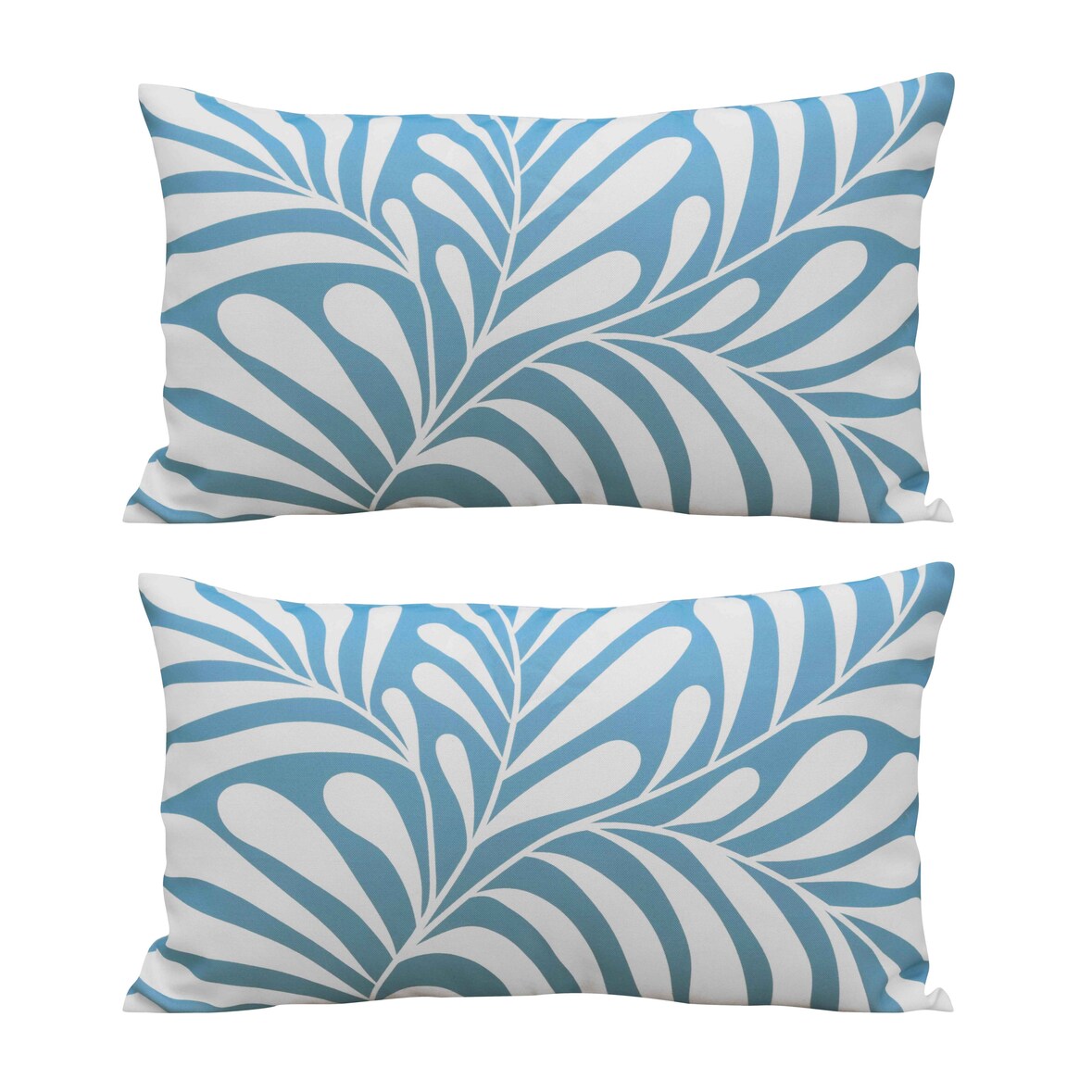 Set van 2 rechthoekige lichtblauwe kussens, 50 x 30 cm