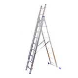 thumbnail of Stehleiter 3x9 Stufen Länge 5,3m 248x41cm ALU SZAGATO Stufenleiter Stehleiter ausziehbar Mehrzweckleiter Standleiter Schiebeleiter 3x9 Stehleiter