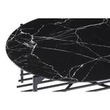 thumbnail of SalesFever Mesa de centro Ø 84cm | rodada | Placa de vidro de 6 mm em aspecto mármore | Estrutura metálica | L 84 x P 84 x A 43 cm | Preto