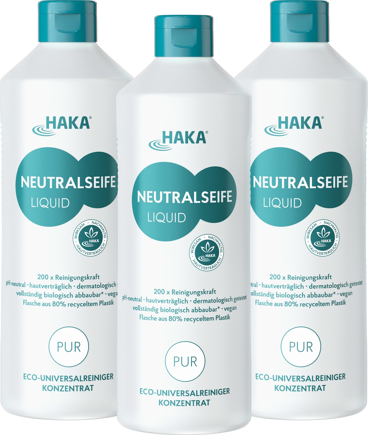 HAKA Neutralseife Liquid Pur 3x1l Reinigungsmittel Allzweckreiniger ph neutral