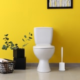 thumbnail of Relaxdays Toilettenbürste mit Wandhalterung, schnelltrocknend, WC-Bürste, Behälter, ohne Bohren, Kunststoff, weiß-grau