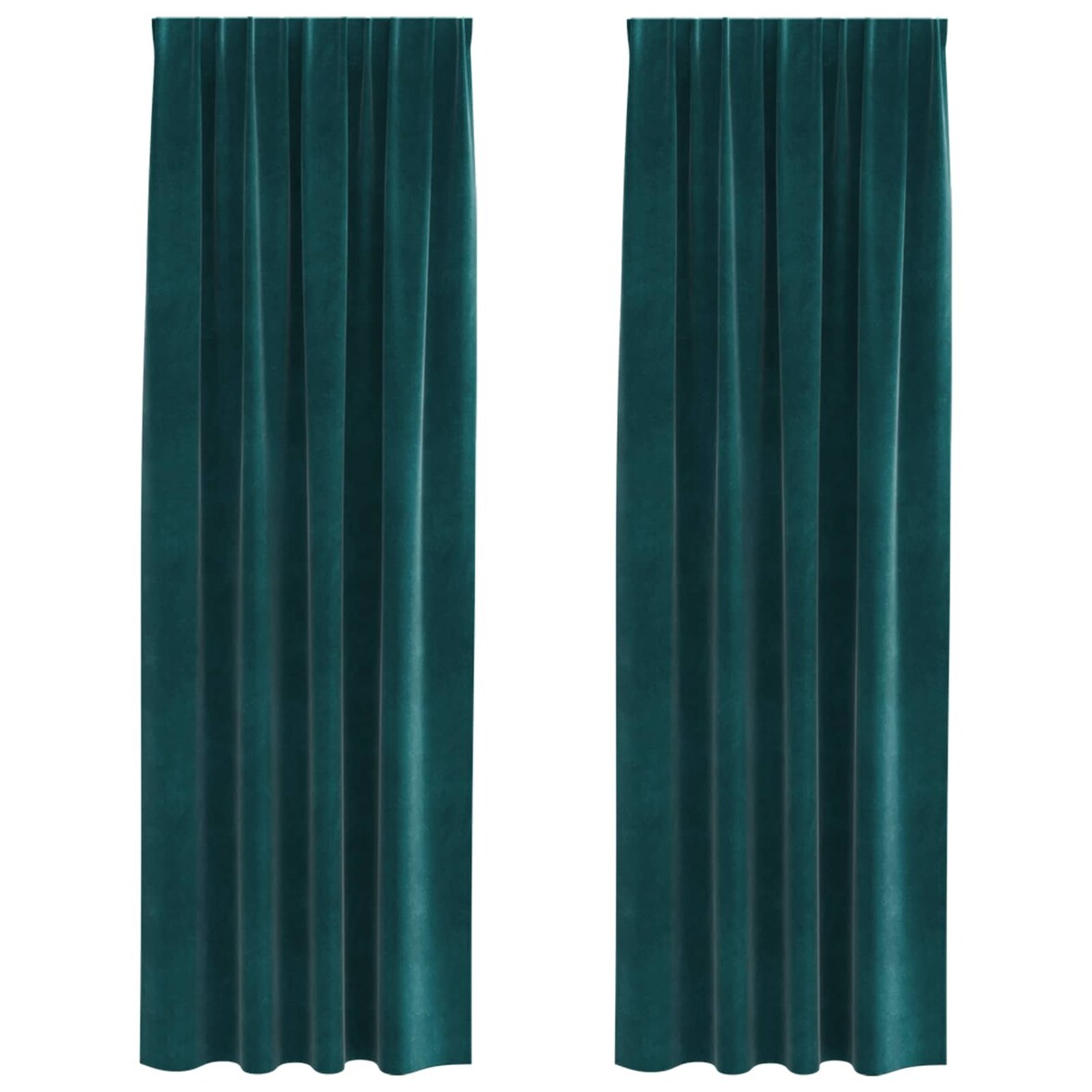 vidaXL Verdunkelungsvorhänge 2 pcs Dunkelgrün 140 x 260 cm Samt