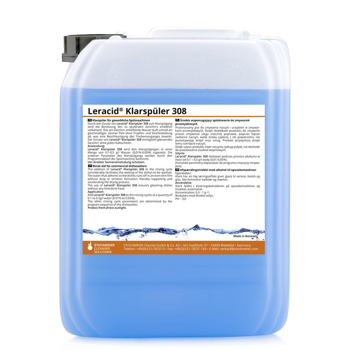 Leracid Klarspüler 308-10 - 10 l - für gewerbliche Spülmaschinen