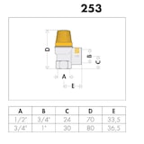 thumbnail of Solar Membran Überdruckventil 1/2 Zoll 6 bar Sicherheitsventil