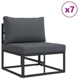 thumbnail of vidaXL Gartensofa-set mit Kissen 11 pcs Schwarz Aluminium