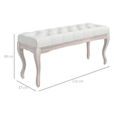 thumbnail of Taburete pie de cama banco para pie de cama con pies de madera y asiento acolchado carga 120 kg banqueta de dormitorio para entrada 110x37x49 cm