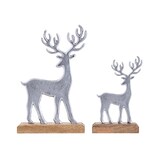 thumbnail of Dekofigur 2er Set Hirsche Aufsteller 14/20x22/32cm Masterbox 8-teilig Aluminium