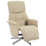 thumbnail of vidaXL Massagesessel mit Fußteil Creme Stoff