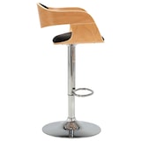 thumbnail of Décoshop26 - Barkruk x1 kinderstoel van gebogen hout zwart PVC en metaal DEC029512