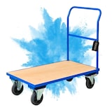 thumbnail of PROREGAL Profi Plattformwagen | HxBxT 102x60x98cm | Traglast 450kg | Lichtblau | Transportwagen Handwagen Materialwagen