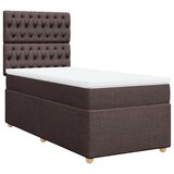 thumbnail of vidaXL Boxspringbett mit Matratze Dunkelbraun 90x190 cm Stoff