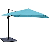 thumbnail of Gastronomie-Ampelschirm HWC-A96, Sonnenschirm, 3x3m (Ø4,24m) Polyester/Alu 23kg ~ türkis mit Ständer, drehbar