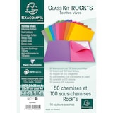 thumbnail of EXACOMPTA Paquet de 50 chemises 210g + 100 sous-chemises 80g ROCK'S en carte coloris assortis