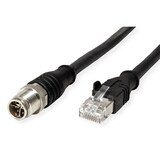 thumbnail of METZ CONNECT Verbindungsleitung M12 ST-RJ45 ST, 4-polig X-kodiert, schwarz, 2 m
