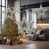 thumbnail of WellHome - Stella luminosa decorativa con 15 luci LED con glitter 35x4x35cm