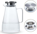 thumbnail of Intirilife Karaffe in KLAR - 1,8l Krug mit Henkel und Deckel hitzebeständig geeignet für heiße und kalte Getränke, Tee, Kaffee, Wasser uvm.