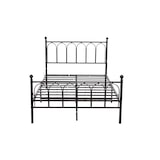 thumbnail of Einzelbettgestell 140x200 Metallbett Stahlrahmen stabil 150kg belastbar Kopfteil Muster Anti-Rutsch Anti-Lärm Bettgestell für Gästezimmer Schwraz