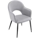 thumbnail of tectake Cadeira de jantar Sachel, aspecto veludo, estofada, 120 kg - Conjunto de 6 cinzento claro