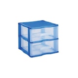 thumbnail of Cajonera oficina carro  2 cajones organizador de plástico azul