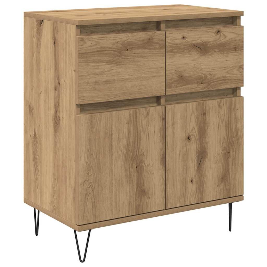 vidaXL Sideboard Artisan-Eiche 60x35x70 cm Verbundholz und Eisen