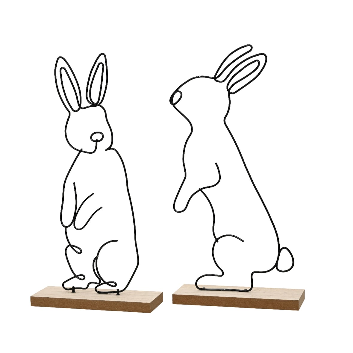 1 Dekofigur Osterhase 29cm Metall Dekohase Osterdeko Tischdeko Ostern Frühlingsdeko Osterschmuck Metalldeko Hase Figur Geschenk Schwarz