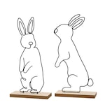 thumbnail of 1 Dekofigur Osterhase 29cm Metall Dekohase Osterdeko Tischdeko Ostern Frühlingsdeko Osterschmuck Metalldeko Hase Figur Geschenk Schwarz