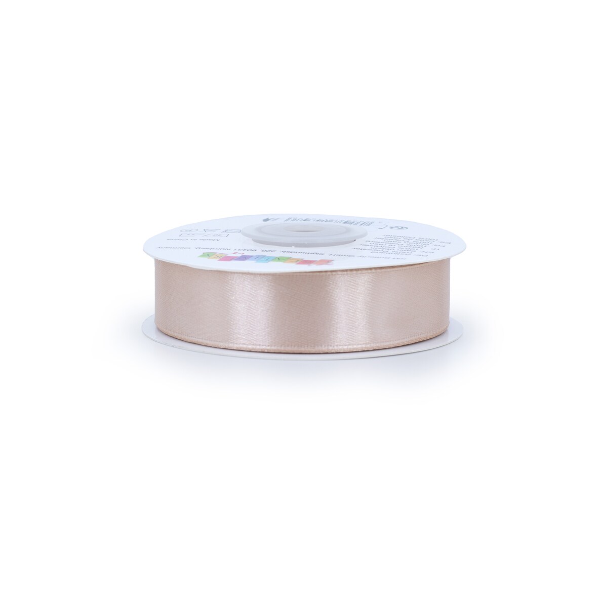 18mm Satinband 25m Schleifenband Geschenkband Dekoband Stoffband Bänder Uni Sand Beige
