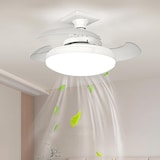 thumbnail of YOEVU Ventilador de techo Compact Mini con luz, motor DC, aspas plegables, mando a distancia