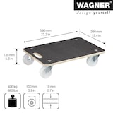 thumbnail of WAGNER Transporthilfe Multiplex MAXIGRIP 18 mm - 59 x 39 x 13,5 cm, Griff, Rollen Ø 100 mm, Tragkraft 400 kg– 20161401