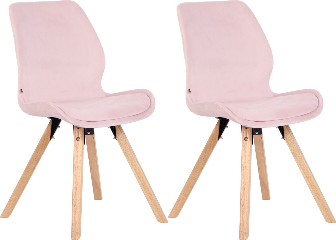 CHEFGASTRO 2er-Set Esszimmerstuhl MALIBU Samt HxBxT 87,5x49x58cm Pink Küchenstuhl