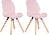 thumbnail of CHEFGASTRO 2er-Set Esszimmerstuhl MALIBU Samt HxBxT 87,5x49x58cm Pink Küchenstuhl