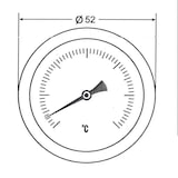 thumbnail of Giemme Spoleto - Termómetro bimetálico para forno 0-500 °C em aço
