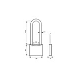 thumbnail of Cadenas à clé Mach 3, laiton, extérieur, anse haute acier, 40mm, 2 clés - THIRARD