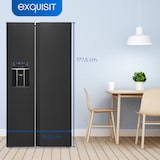 thumbnail of Exquisit Side by Side SBS520-CF-040E inoxlook-az | 513 L Volumen | Side by Side Kühlschrank mit Eiswürfelspender | Wassertank | Kühlschrank schwarz