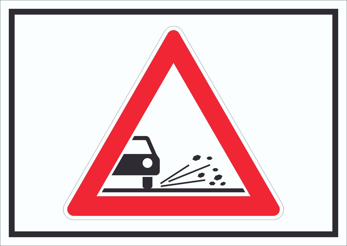 Schild Achtung Splitt Schotter Symbol A0 (841x1189mm)