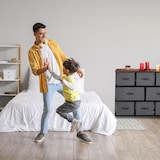 thumbnail of Relaxdays Kommode Industrial, HBT: 78,5 x 100 x 30 cm, 8 Schubladen, Stoff & Metall, Holzoptik, Sideboard, grau/braun