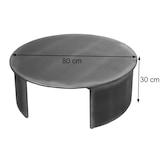 thumbnail of Couchtisch HWC-L74, Beistelltisch Wohnzimmertisch, MVG-zertifiziert Industrial, rund Ø80cm, Metall-Optik gebürstet